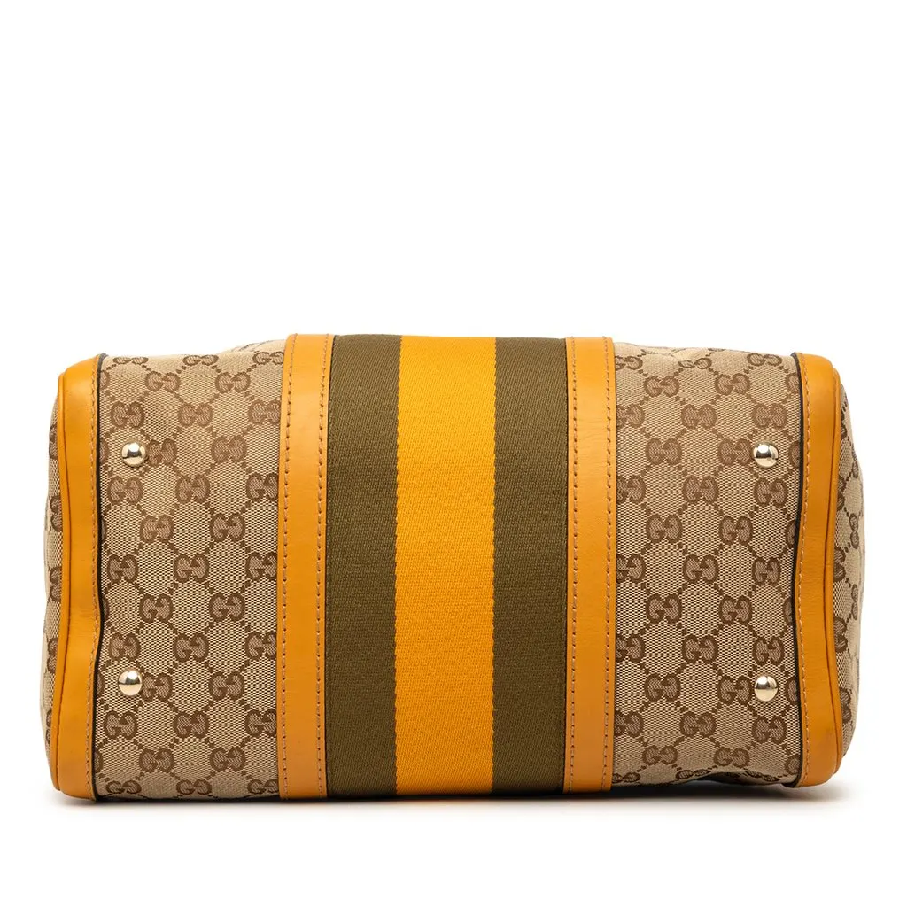 Gucci Medium GG Canvas Web Joy Boston Bag Beige Very good - Inside View