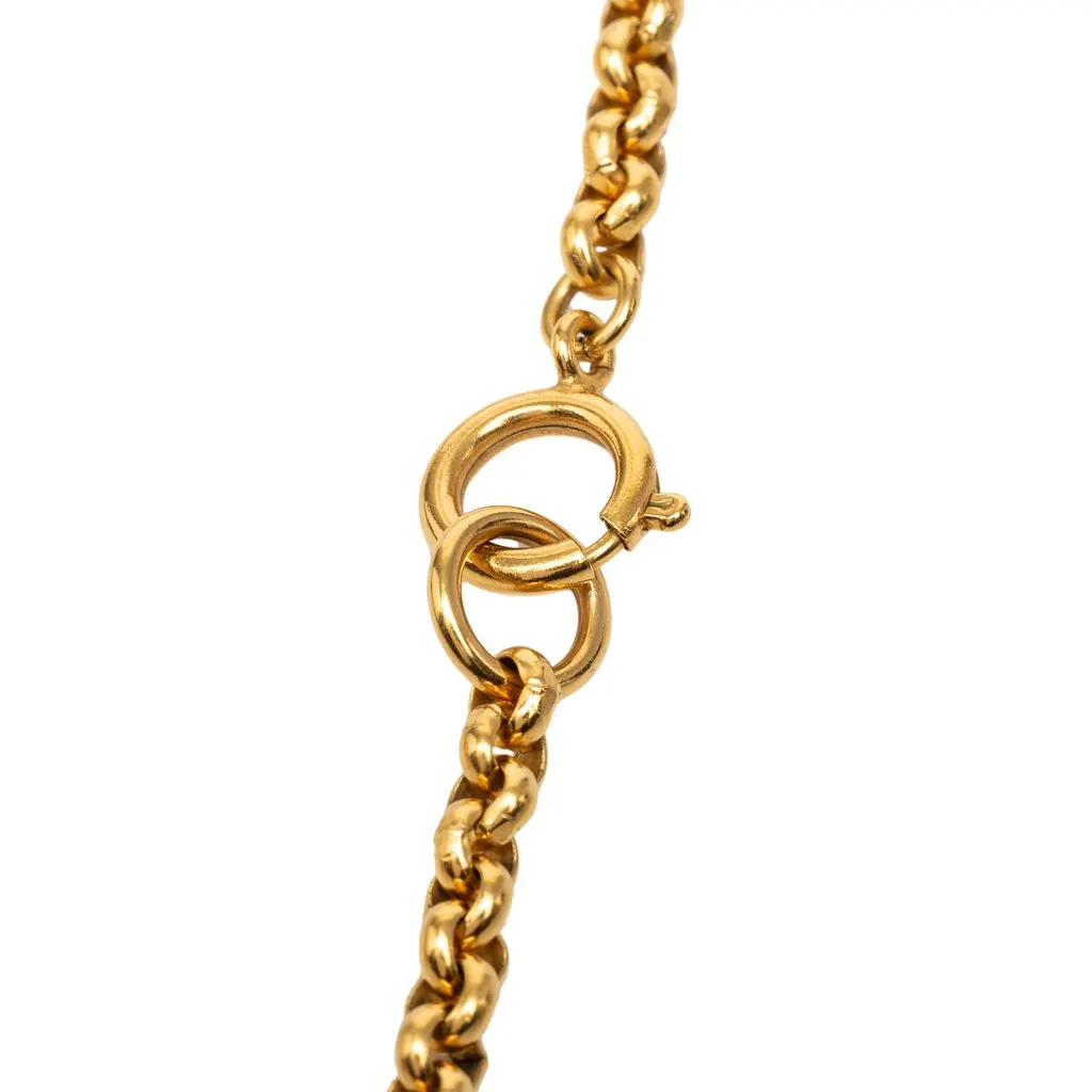 Chanel CC Gold Plated Heart Pendant Necklace Gold Metal Very good - Inside View
