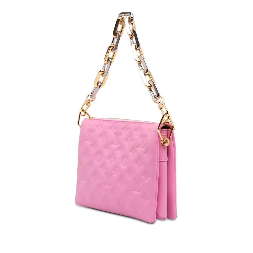 Louis Vuitton Monogram Embossed Puffy Lambskin Coussin PM Pink Leather Very good - Back View