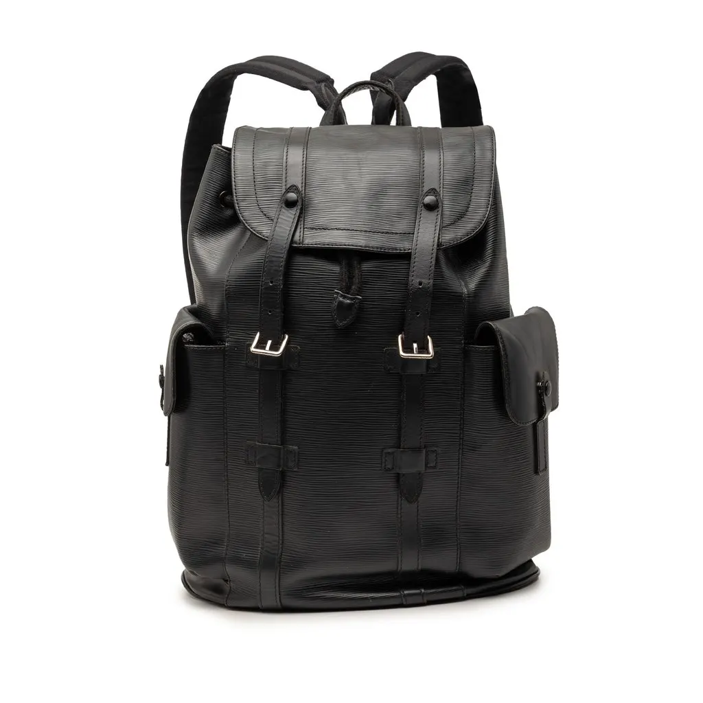 Louis Vuitton Epi Christopher Backpack PM Black Leather Good - Front View