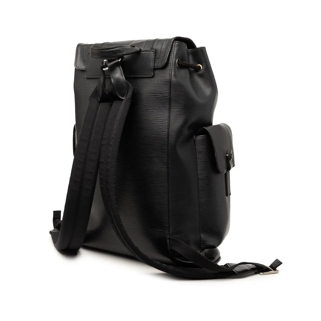 Louis Vuitton Epi Christopher Backpack PM Black Leather Good - Back View