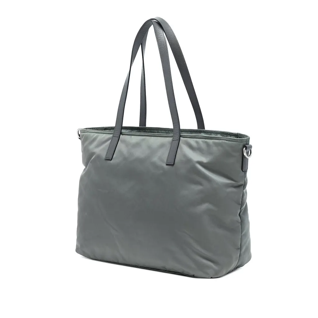 Prada Tessuto Zip Top Convertible Tote Grey Very good - Back View