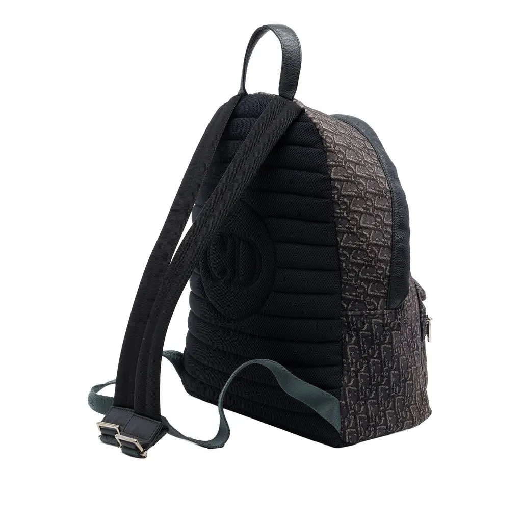 Dior Oblique Canvas Rider Backpack Brown Canvas Good - Back View