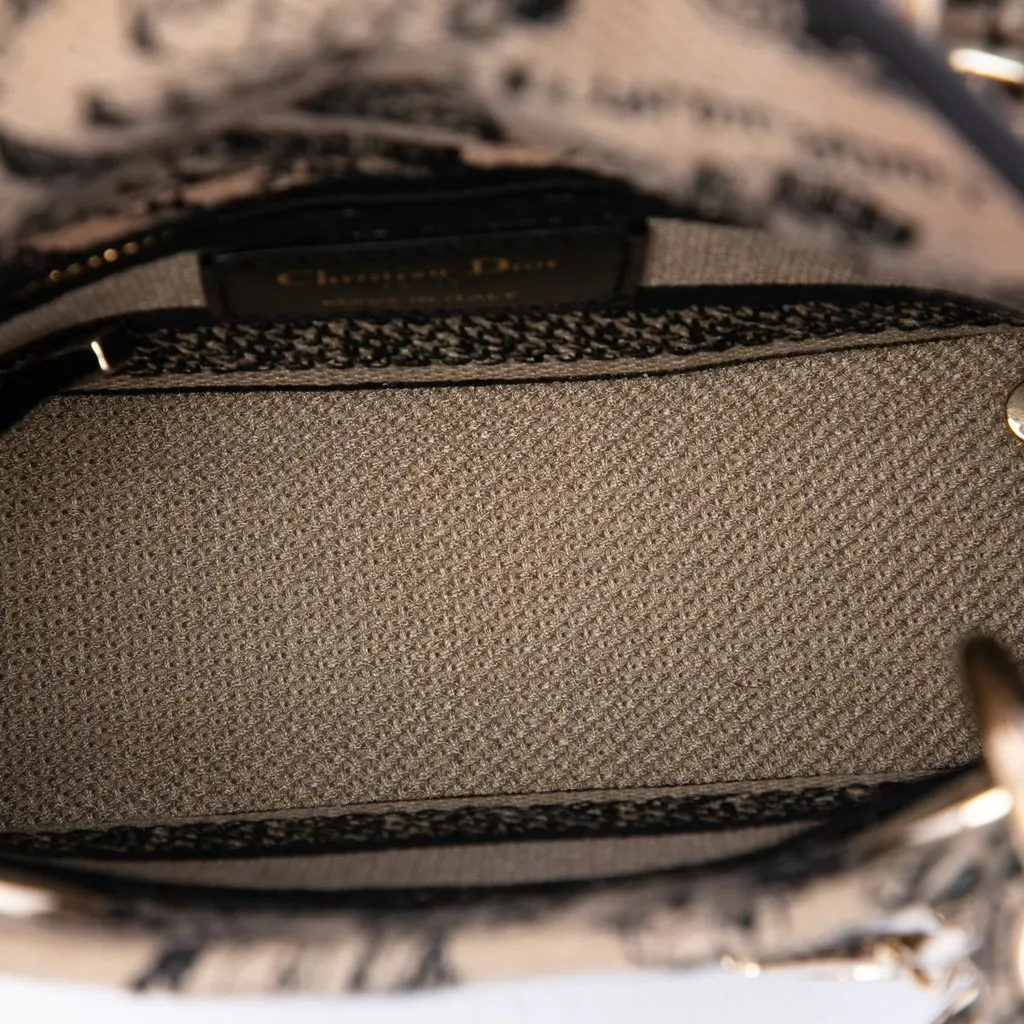 Dior Mini Embroidered Canvas Plan de Paris Lady D Lite Beige Very good - Model View
