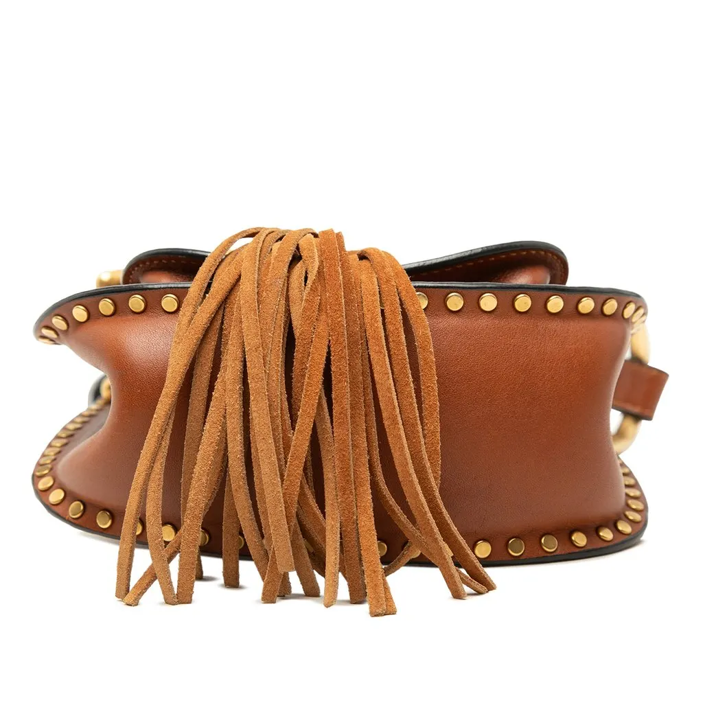 Chloé Small Leather Braided Hudson Crossbody Brown Leather Very good - Inside View