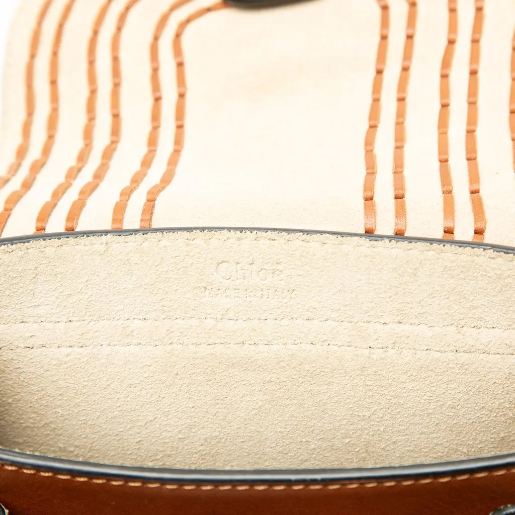 Chloé Small Leather Braided Hudson Crossbody Brown Leather Very good - Box View