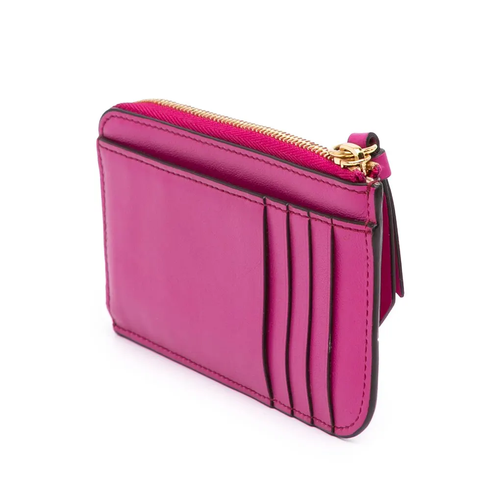 Chloé Croc Embossed Leather C Coin Card Holder Pink Leather Very good - Back View