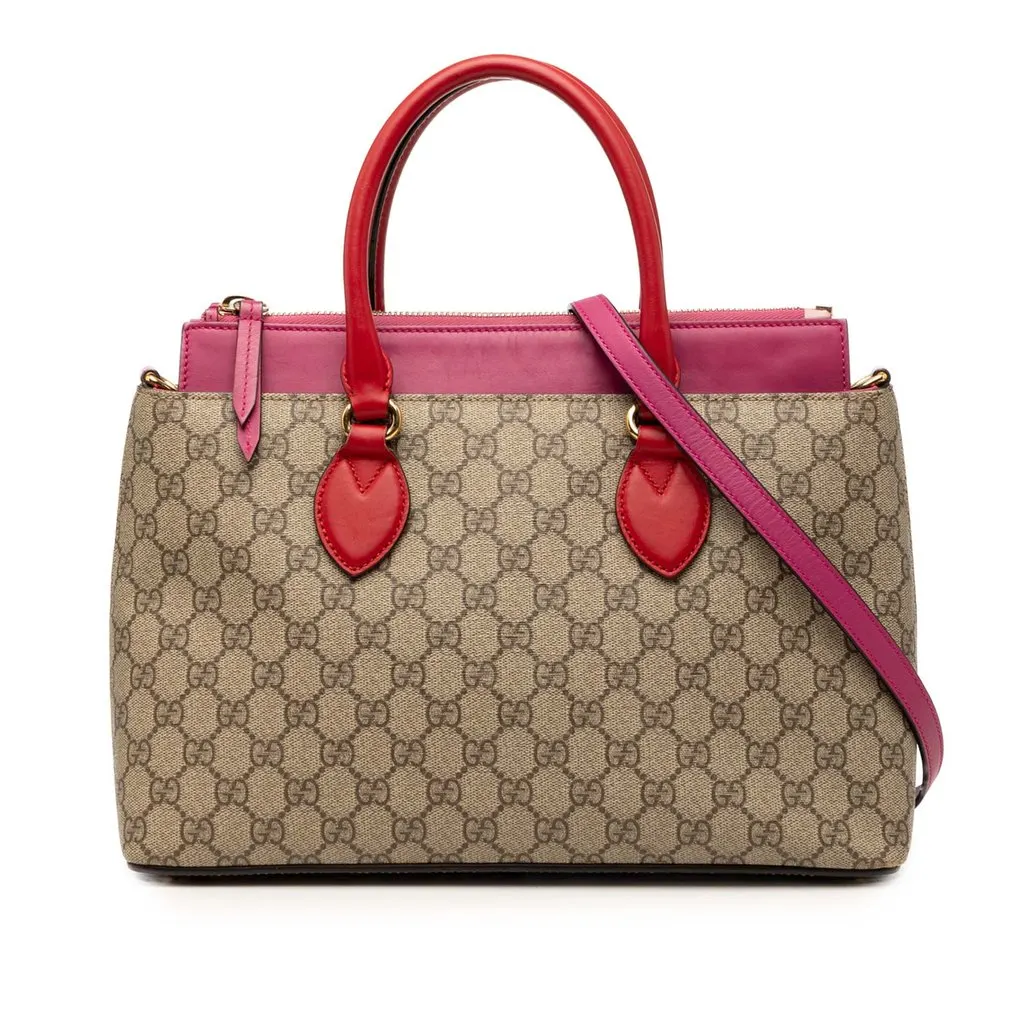 Gucci GG Supreme Linea A Satchel Beige Very good - Front View