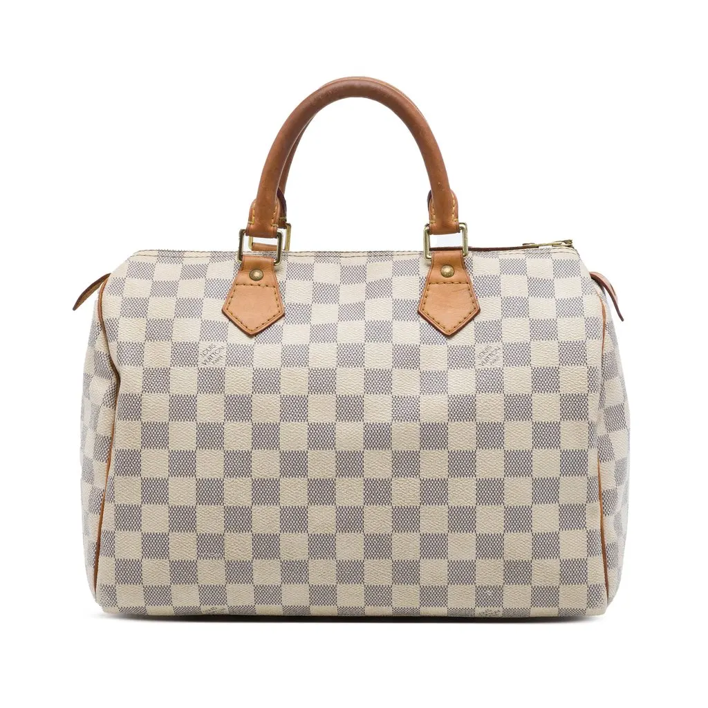 Louis Vuitton Damier Azur Speedy 30 White Canvas Very good - Front View