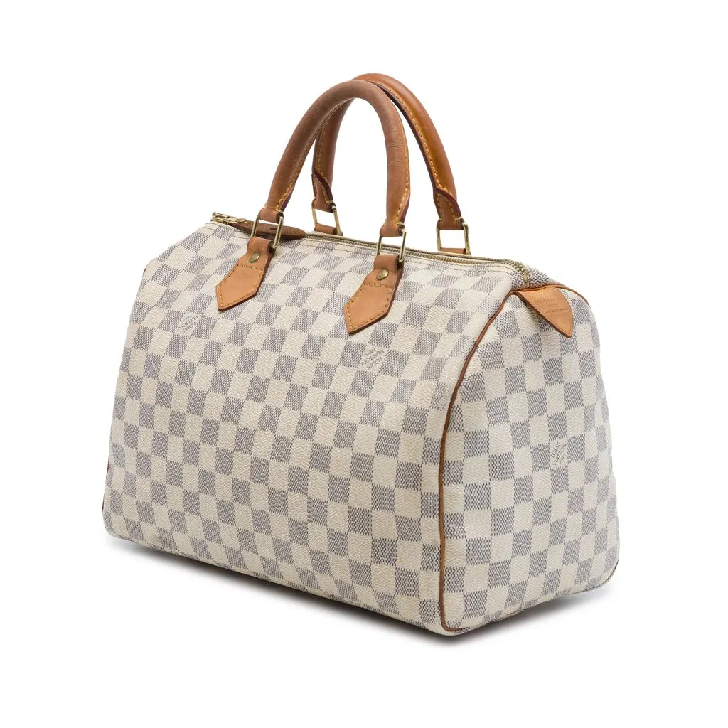 Louis Vuitton Damier Azur Speedy 30 White Canvas Very good - Back View