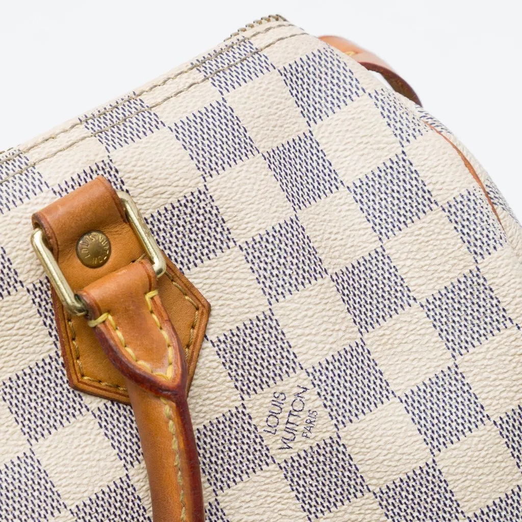 Louis Vuitton Damier Azur Speedy 30 White Canvas Very good - Box View