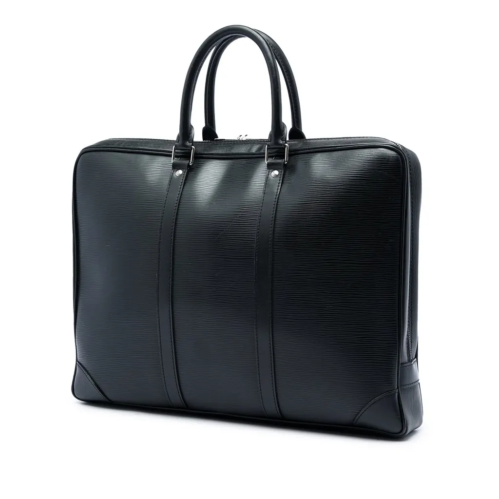 Louis Vuitton Epi Porte Documents Voyage Black Leather Very good - Back View
