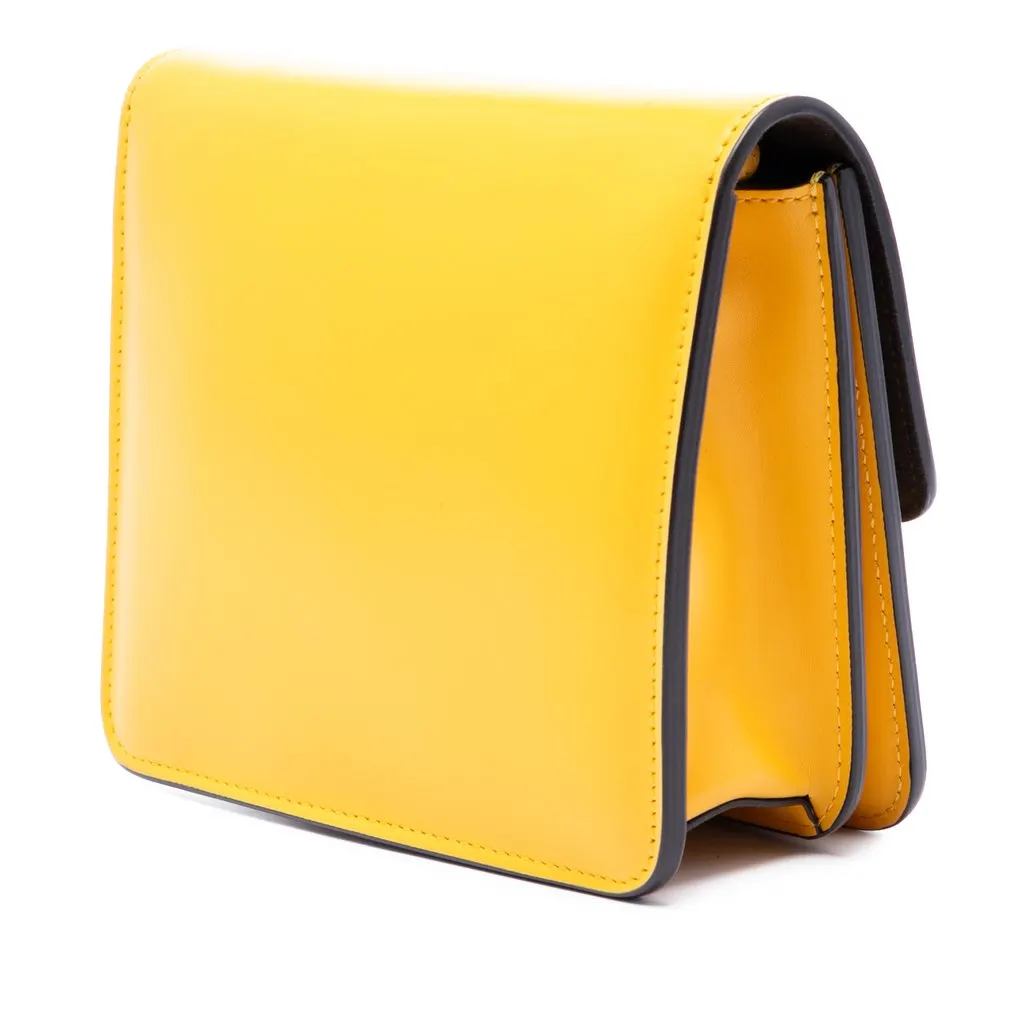 Fendi Leather Crystal Fab Crossbody Yellow Leather Very good - Back View