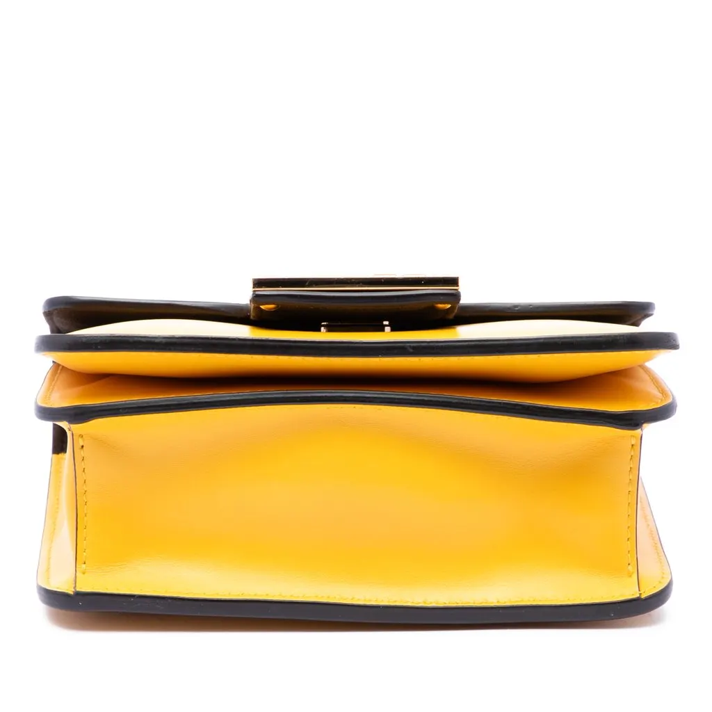 Fendi Leather Crystal Fab Crossbody Yellow Leather Very good - Inside View