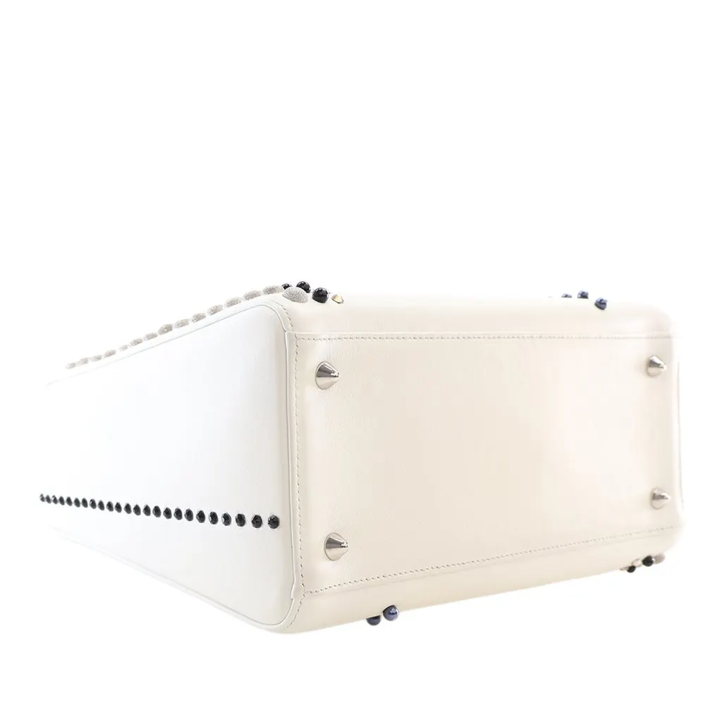 Dior Medium Studded Calfskin Lady Dior White Leather Very good - Box View