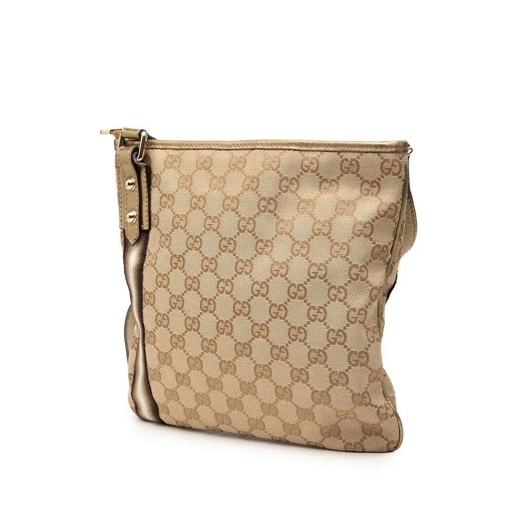 Gucci GG Canvas Jolicoeur Crossbody Beige Canvas Very good - Back View