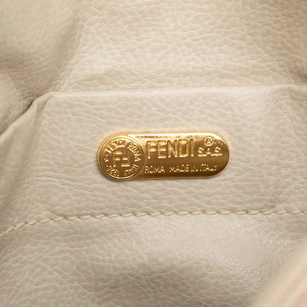 Fendi Zucca Canvas Chain Shoulder Bag Beige Very good - Box View