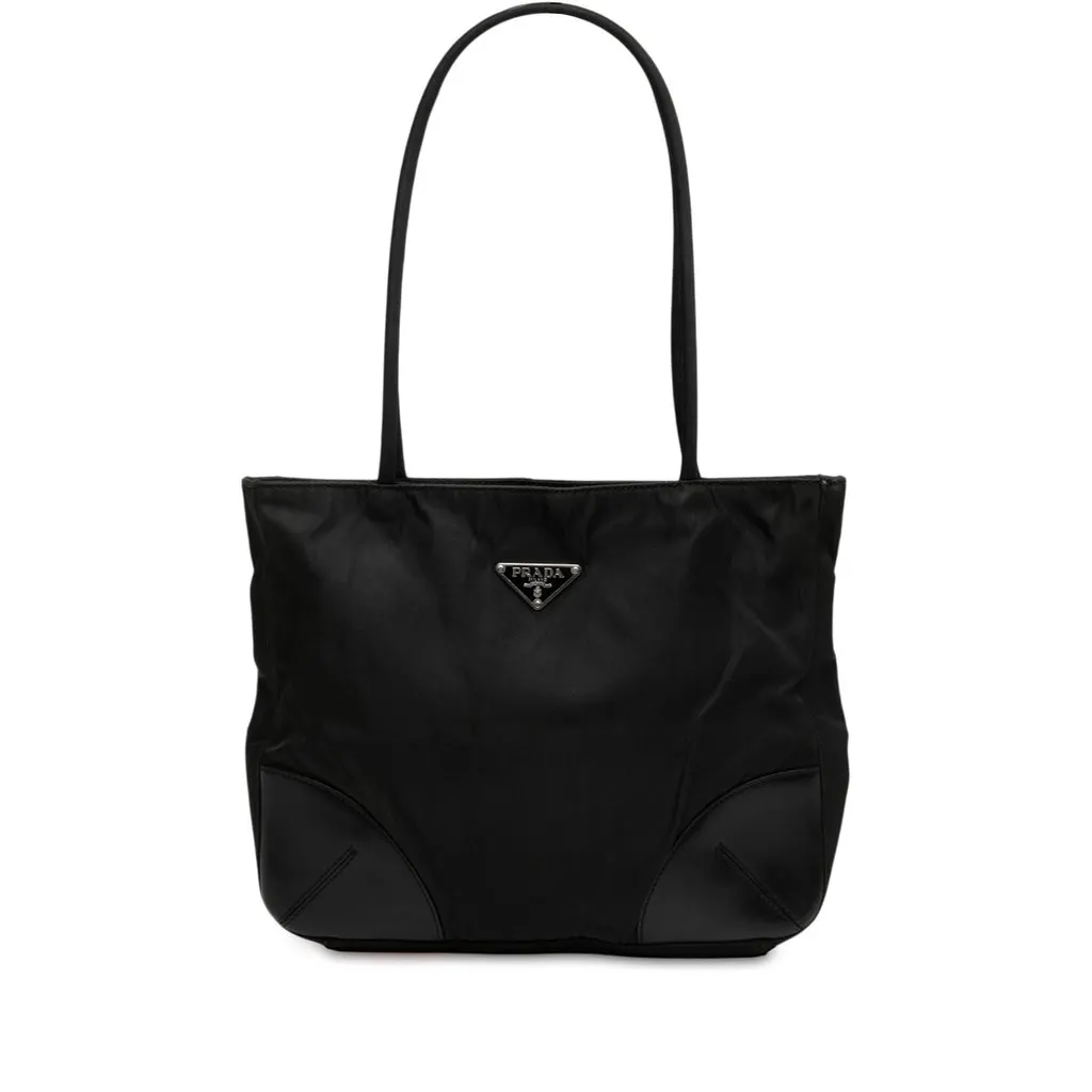 Prada Vitello Trimmed Tessuto Tote