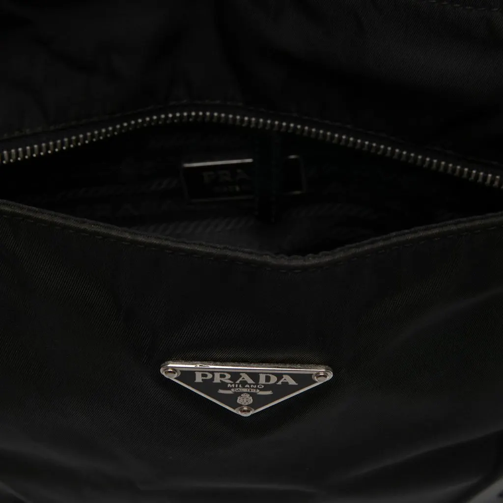 Prada Vitello Trimmed Tessuto Tote Black Polyamide Very good - Box View