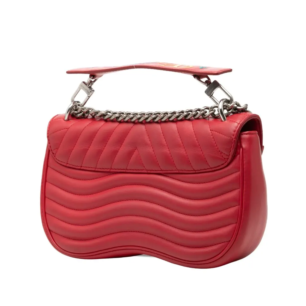 Louis Vuitton New Wave Chain Bag MM Red Leather Very good - Back View