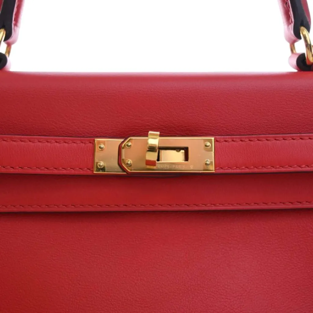 Hermès Swift Kelly II Retourne 25 Red Leather Very good - Box View
