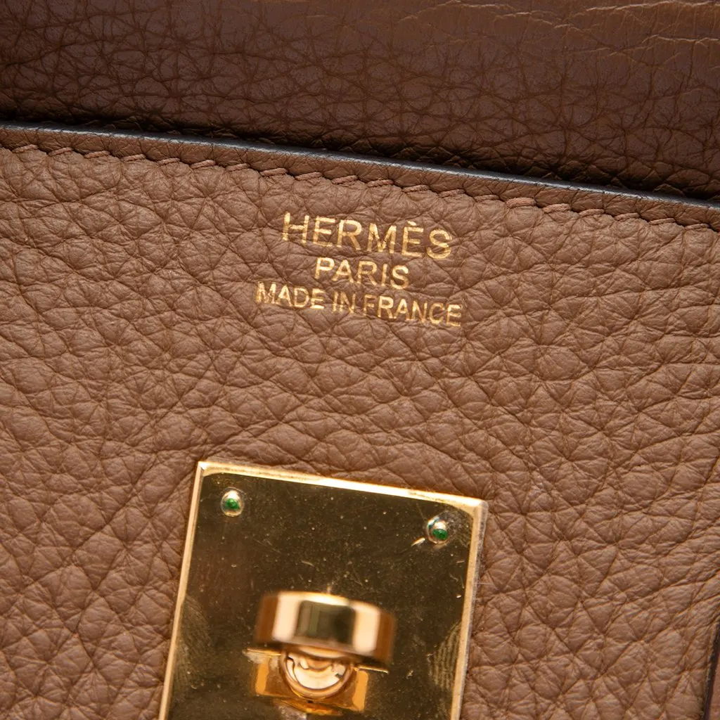 Hermès Clemence Birkin Retourne 35 Brown Leather Good - Box View