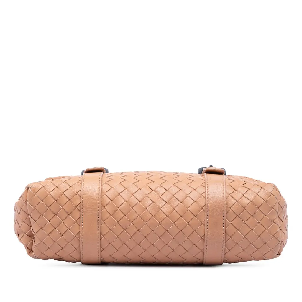 Bottega Veneta Nappa Intrecciato Flap Satchel Brown Leather Very good - Inside View