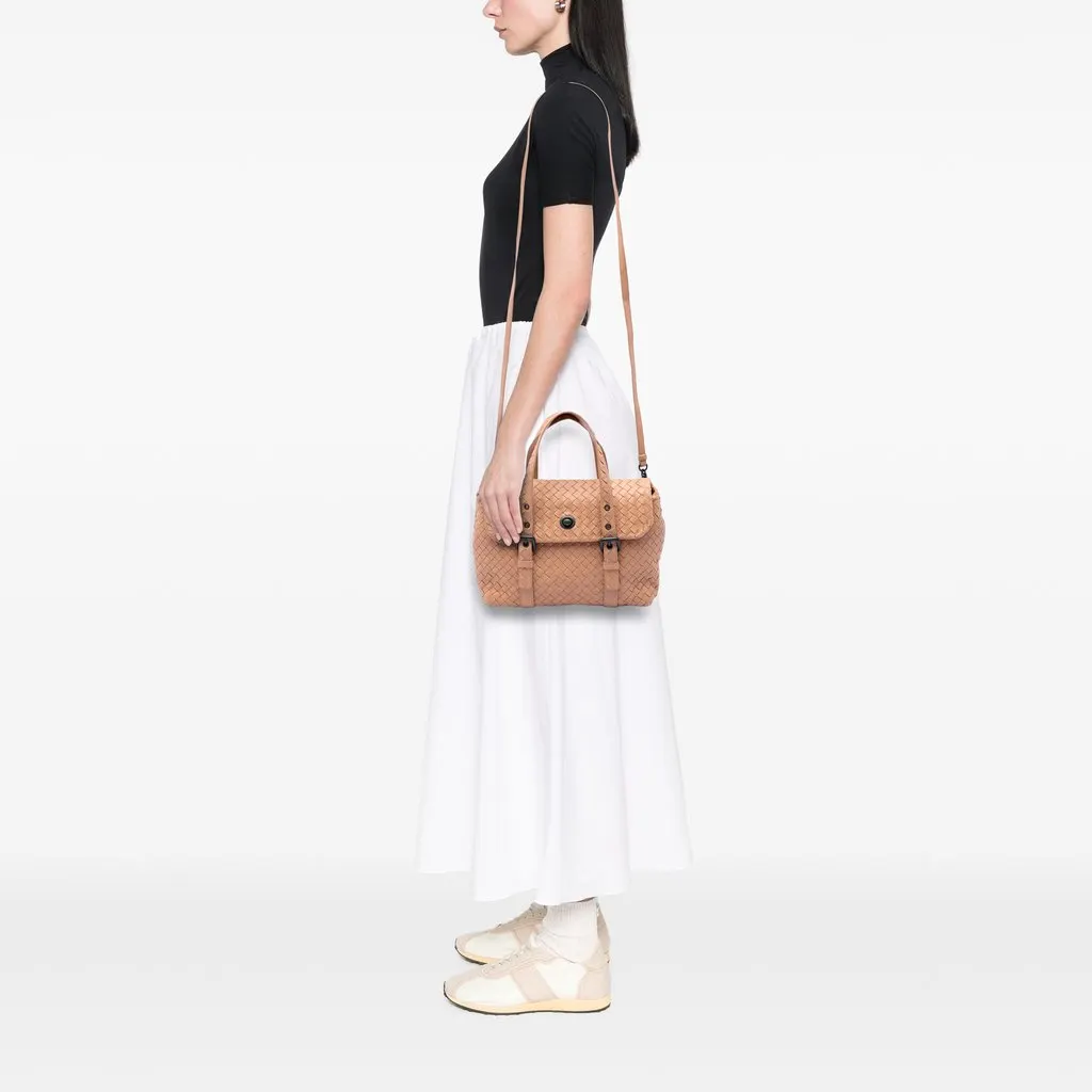 Bottega Veneta Nappa Intrecciato Flap Satchel Brown Leather Very good - Box View