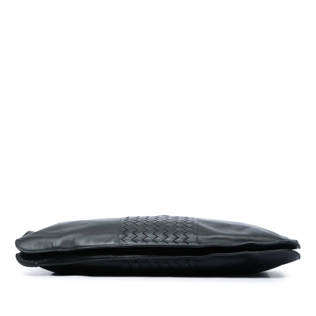 Bottega Veneta Intrecciato Trimmed Leather Soft Briefcase Black Leather Very good - Inside View