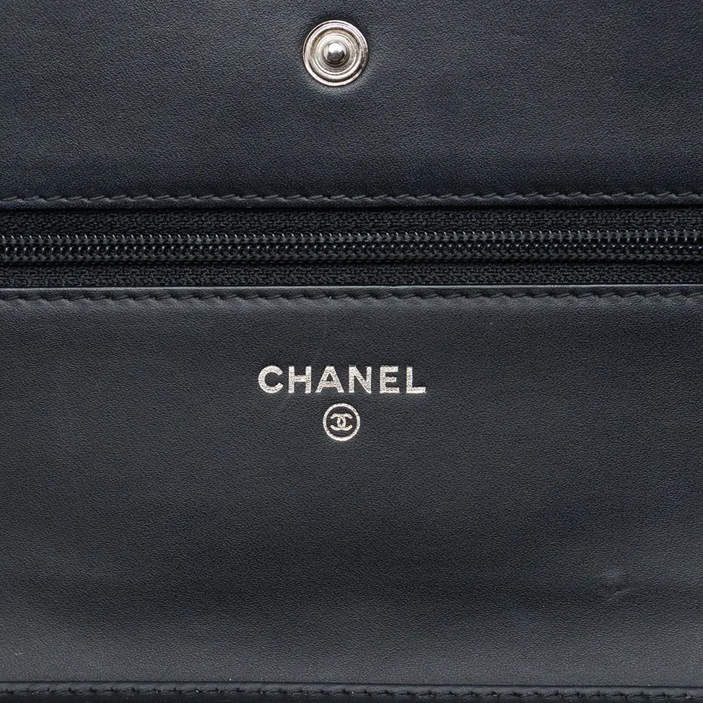 Chanel CC Patent Caviar Wallet On Chain Black Leather Very good - Box View