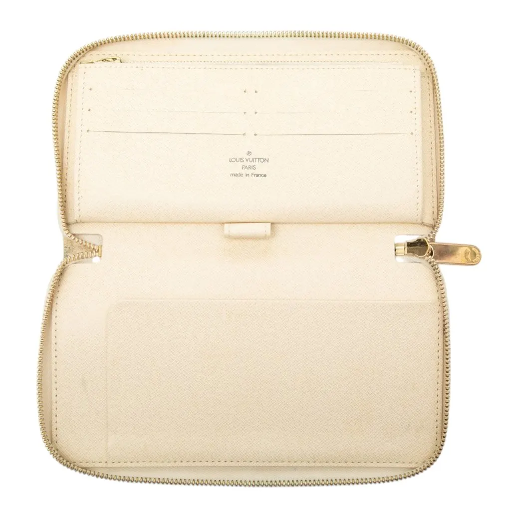 Louis Vuitton Damier Azur Zippy Organizer Wallet White Canvas Good - Model View