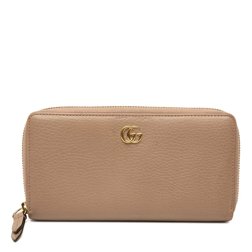 Gucci GG Marmont Calfskin Zip Around Wallet