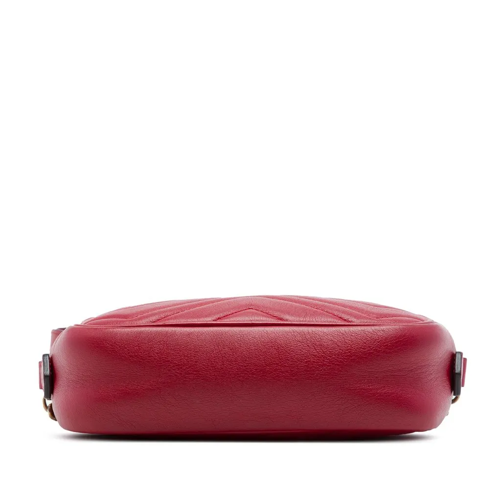 Gucci Mini GG Marmont Matelasse Leather Crossbody Red Leather Very good - Inside View