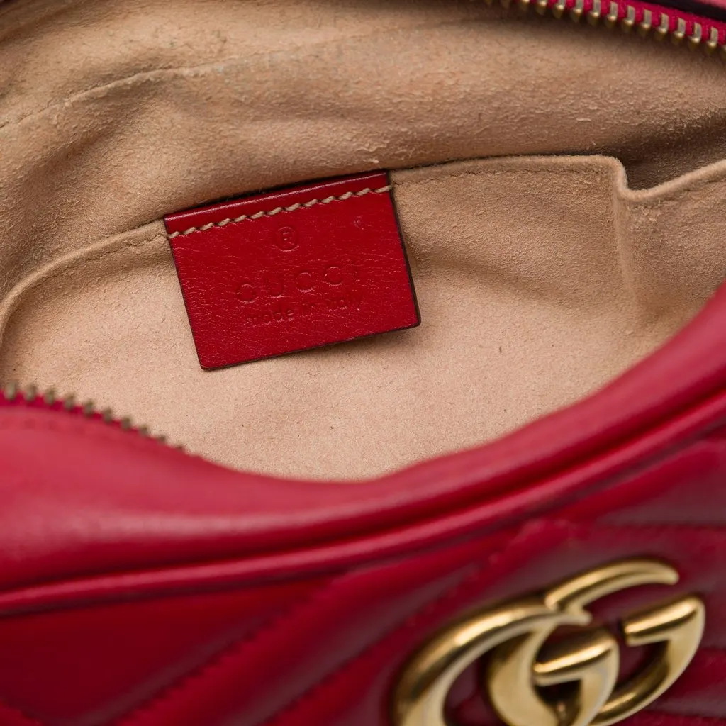 Gucci Mini GG Marmont Matelasse Leather Crossbody Red Leather Very good - Box View