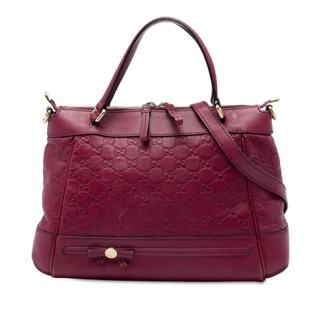 Gucci Guccissima Mayfair Satchel Red Leather Very good - Front View