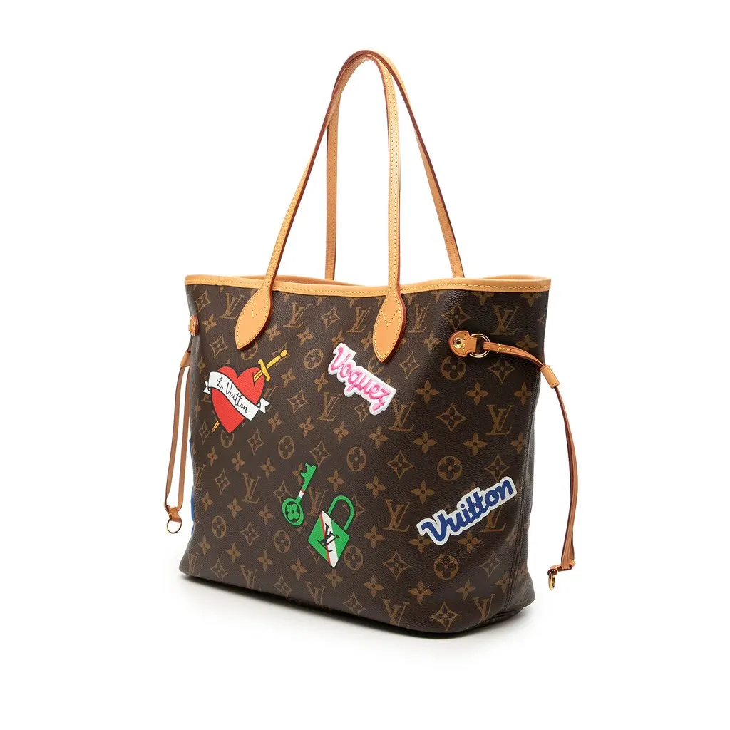 Louis Vuitton Monogram Patches Neverfull MM Brown Very good - Back View