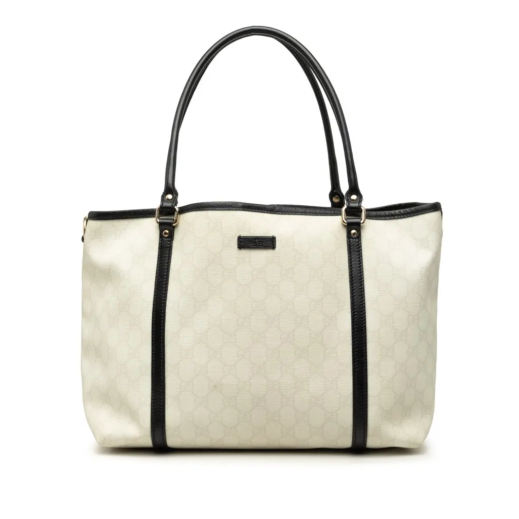 Gucci Medium GG Supreme Joy Tote White Canvas Good - Front View