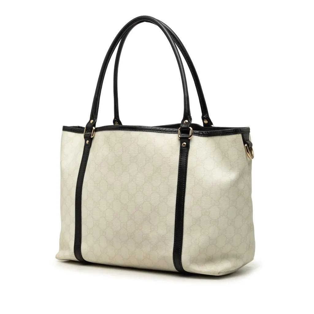 Gucci Medium GG Supreme Joy Tote White Canvas Good - Back View