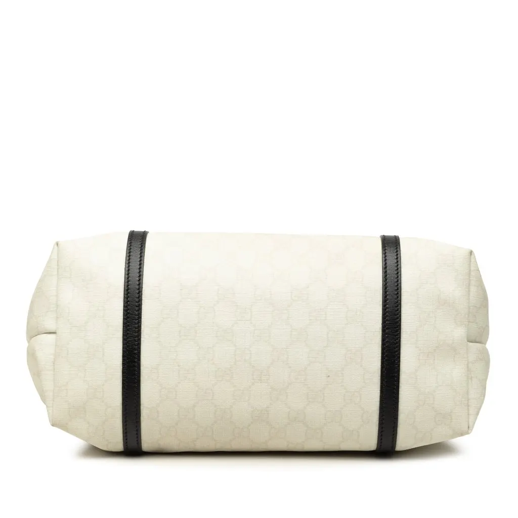 Gucci Medium GG Supreme Joy Tote White Canvas Good - Inside View