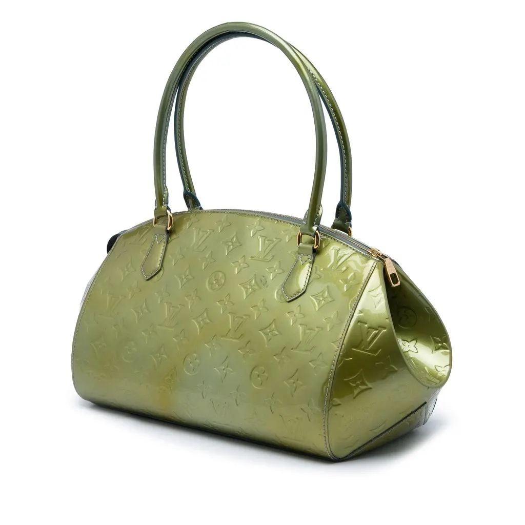 Louis Vuitton Monogram Vernis Sherwood PM Green Leather Very good - Back View