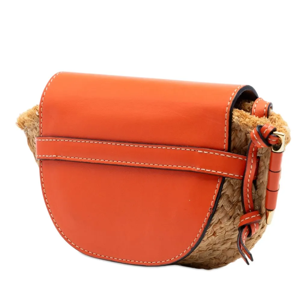 Loewe Mini Raffia Gate Crossbody Beige Very good - Back View