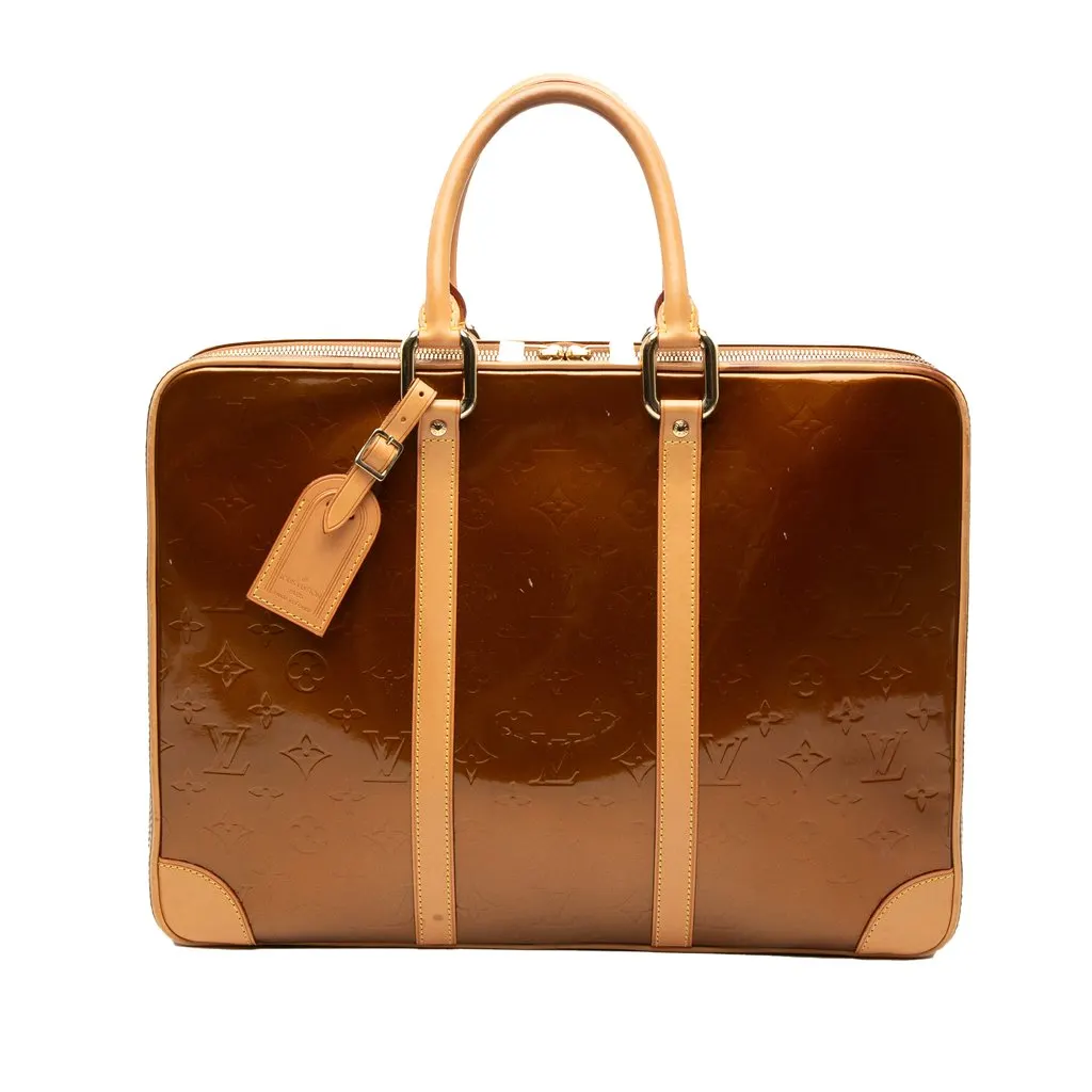 Louis Vuitton Monogram Vernis Van Damme Brown Leather Good - Front View