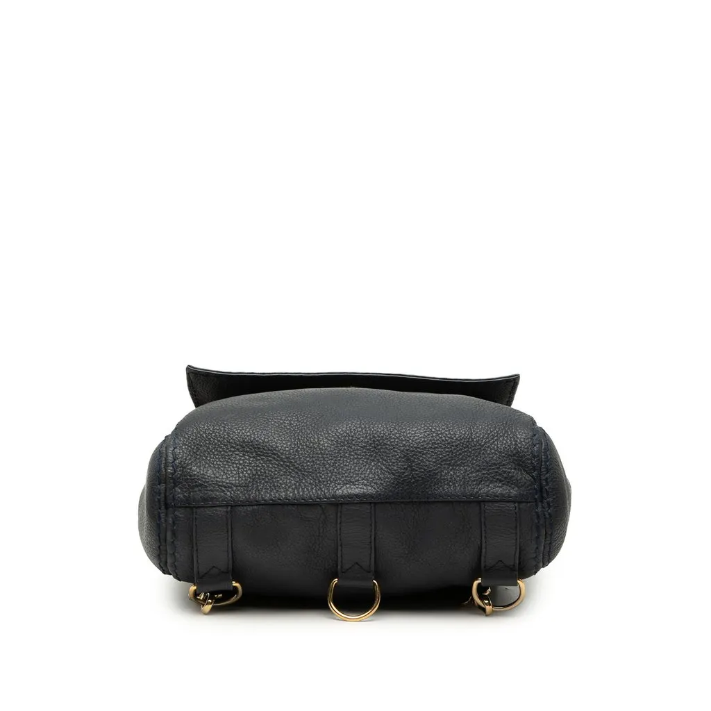 Saint Laurent Embossed Leather Backpack Blue Leather Very good - Inside View