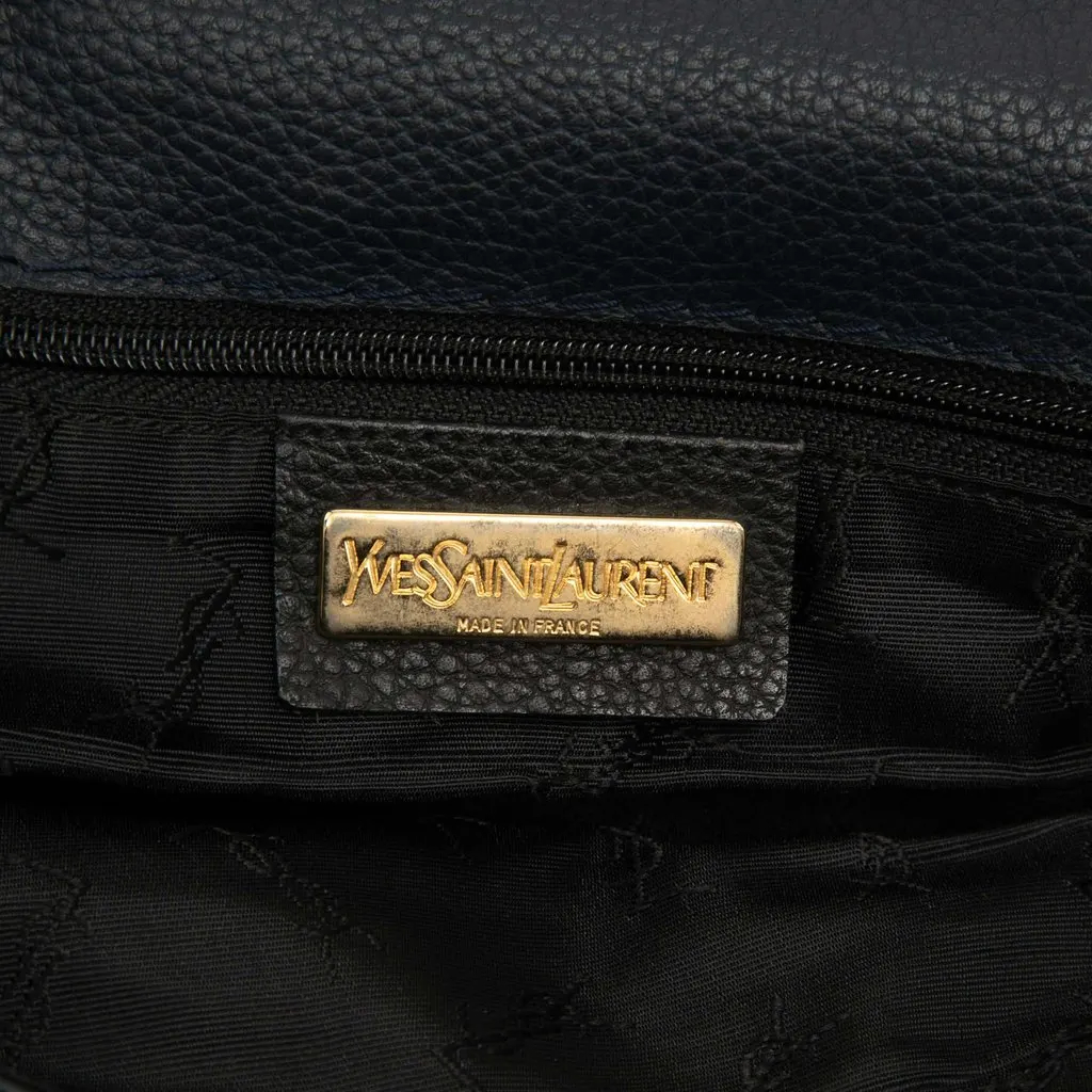 Saint Laurent Embossed Leather Backpack Blue Leather Very good - Box View