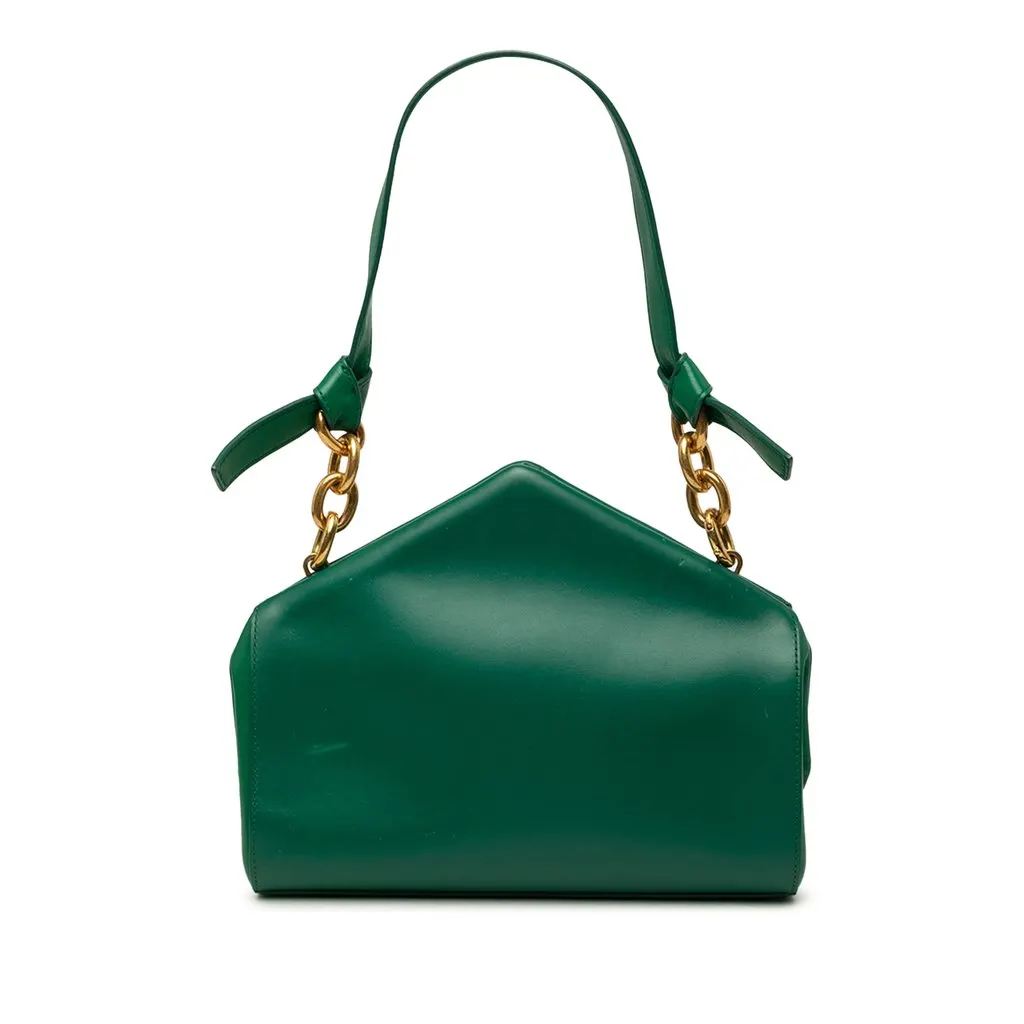 Bottega Veneta Calfskin The Tip Shoulder Bag Green Leather Very good - Front View