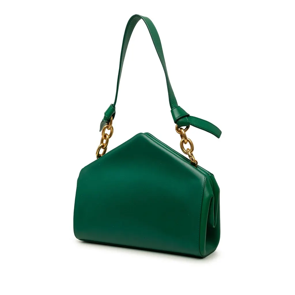 Bottega Veneta Calfskin The Tip Shoulder Bag Green Leather Very good - Back View