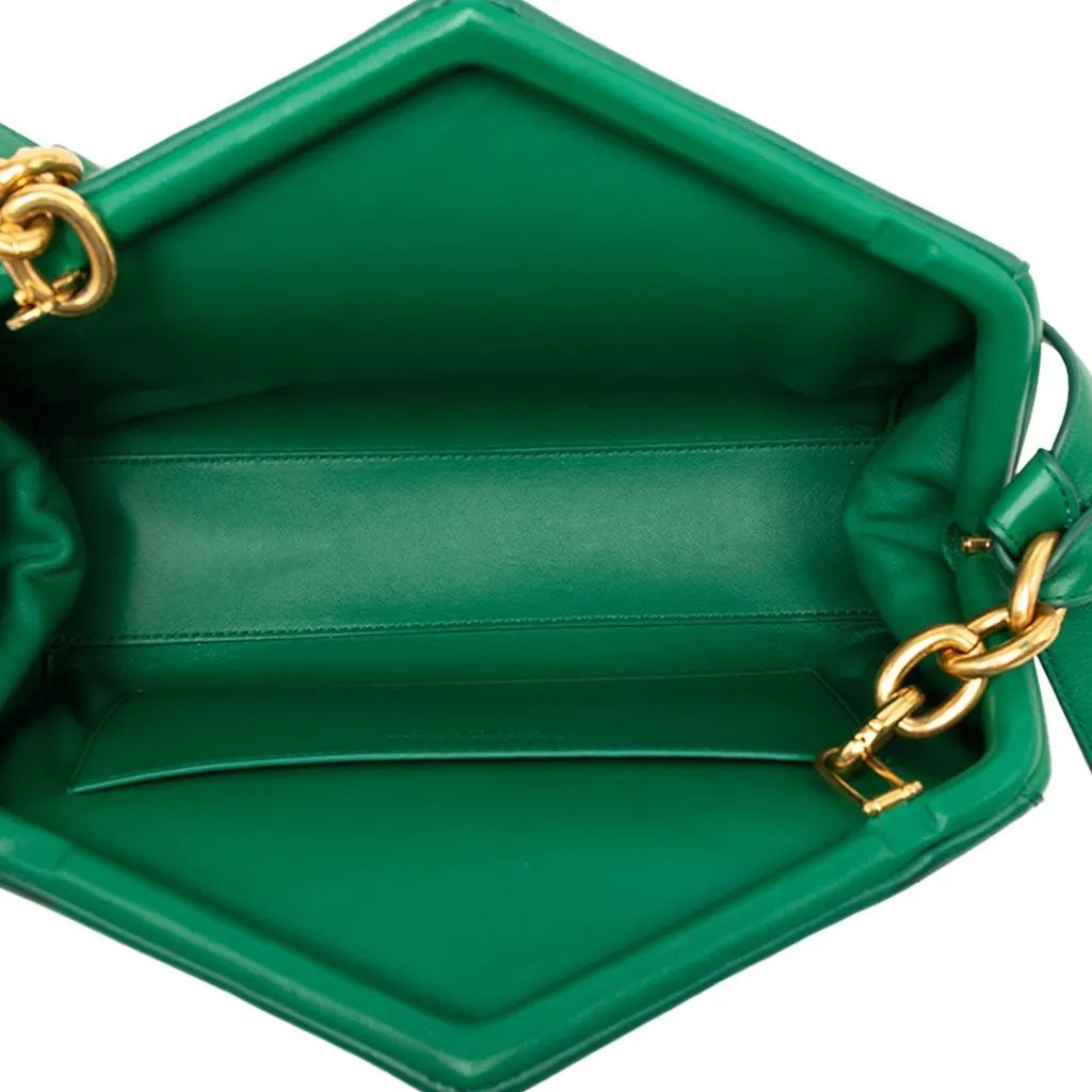 Bottega Veneta Calfskin The Tip Shoulder Bag Green Leather Very good - Model View