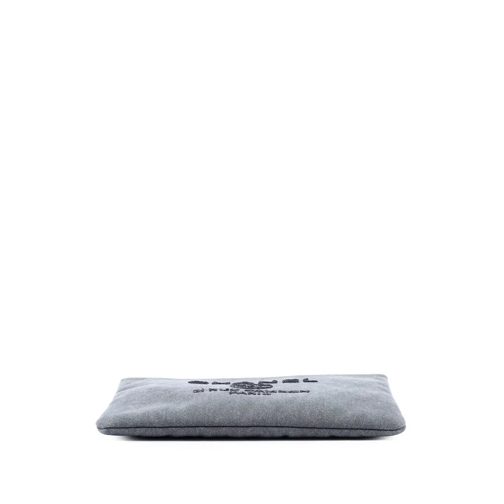Chanel Large Denim Sequin Embellished Deauville O Case Clutch Grey Denim Very good - Inside View