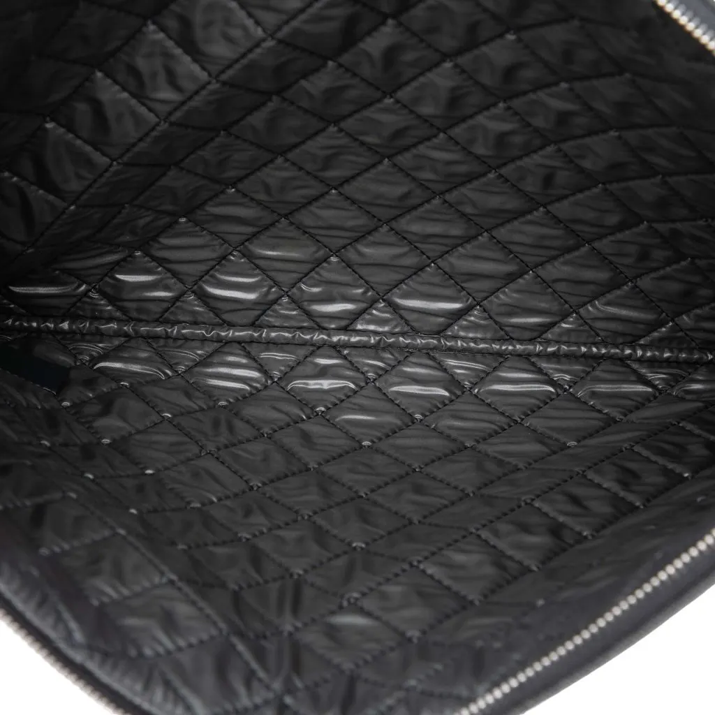 Chanel Large Denim Sequin Embellished Deauville O Case Clutch Grey Denim Very good - Model View