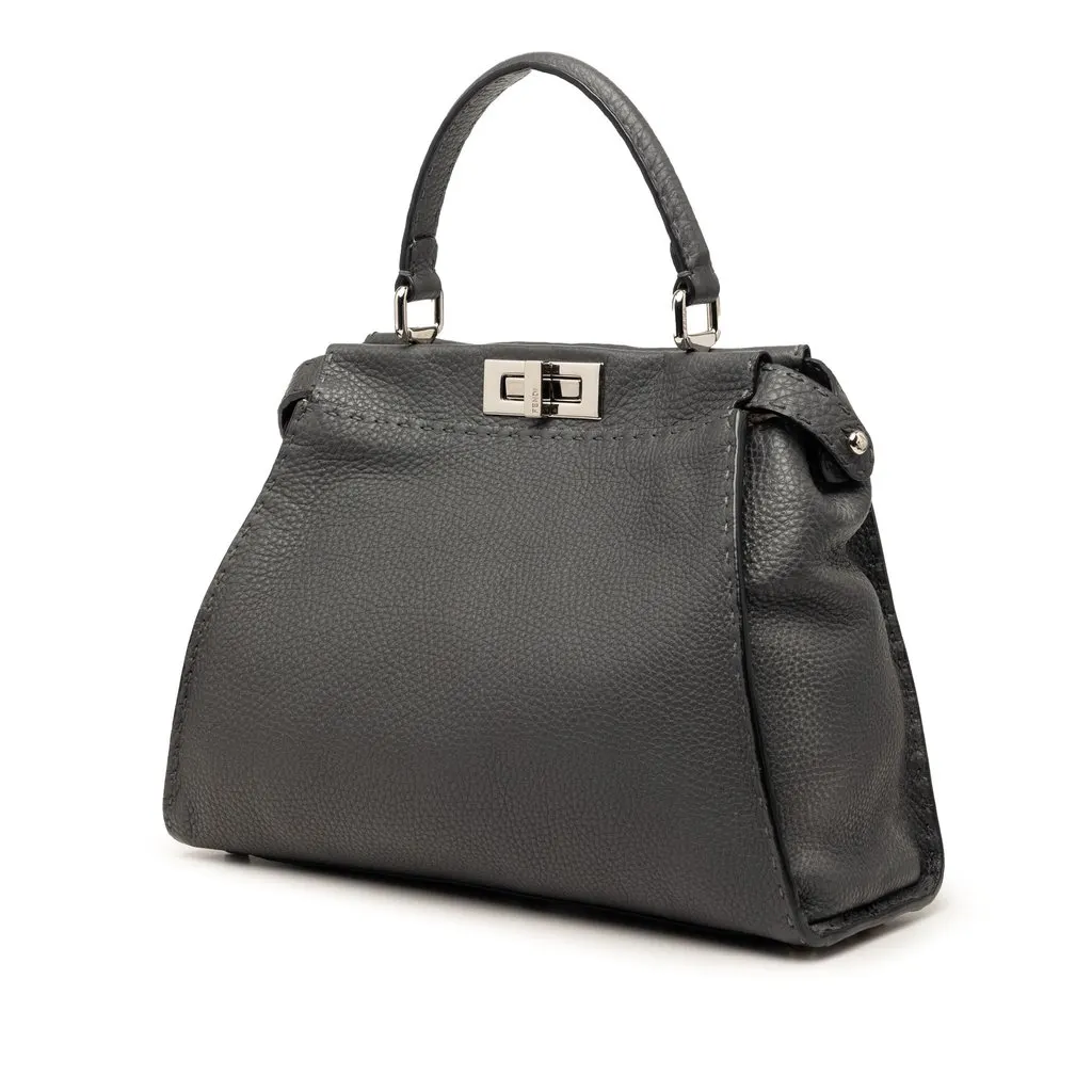 Fendi Medium Calfskin Peekaboo Iconic Satchel Brown Leather Very good - Back View